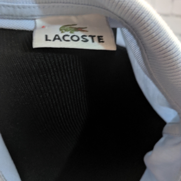 Vintage LACOSTE Small Logo Polo Shirt Top Pale Blu - Picture 5 of 5